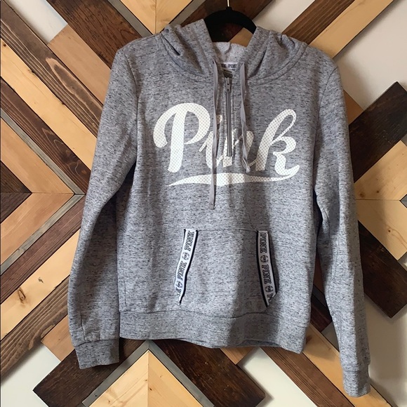 PINK Victoria's Secret Tops - Pink Victoria Secret 1/4 Zip Pullover Sweatshirt